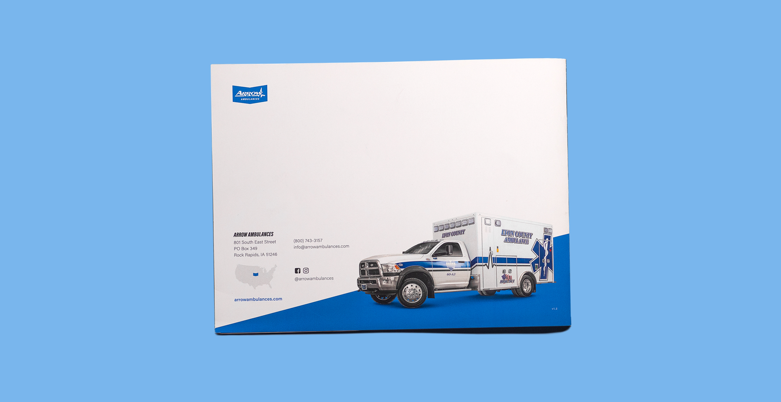 Image of Product & Service Catalog back cover on blue background